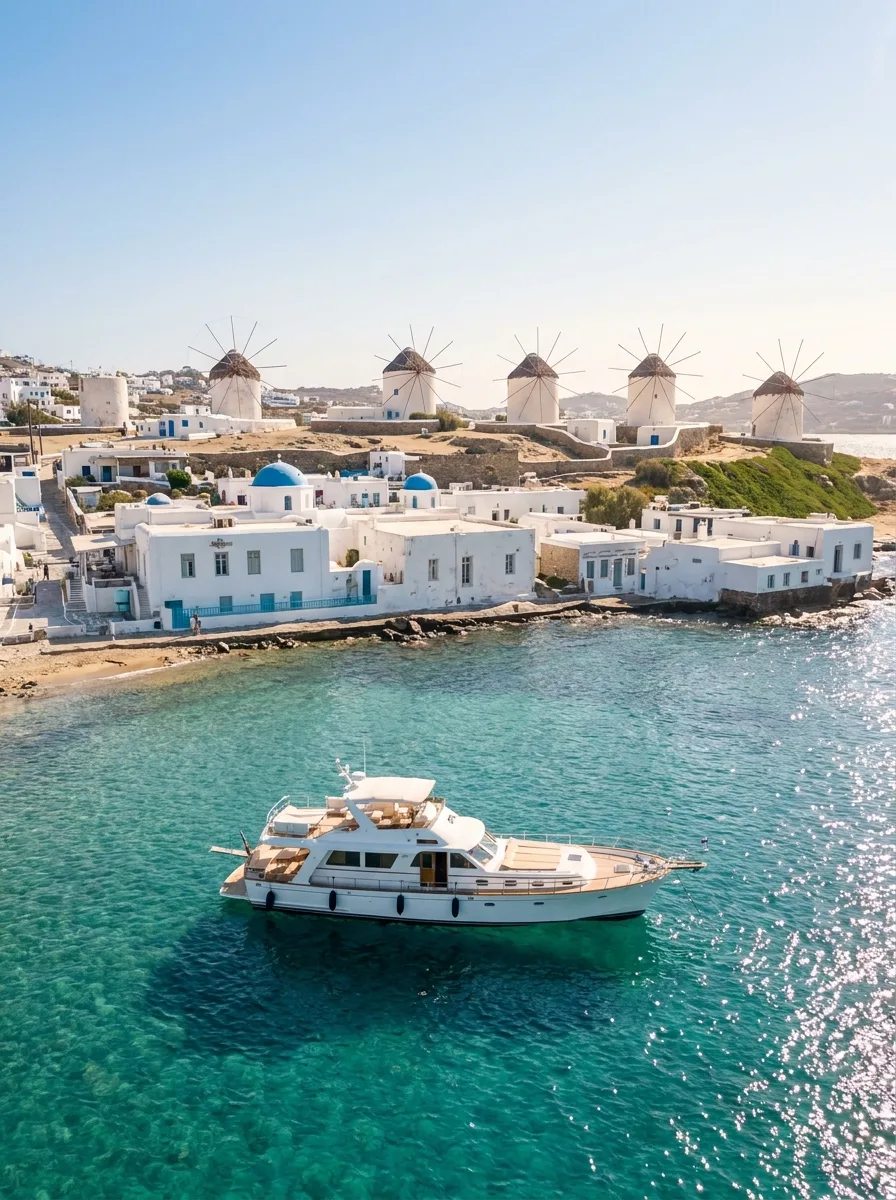 Mykonos coastal view